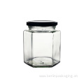 Glass Hexagon Jars 196ml